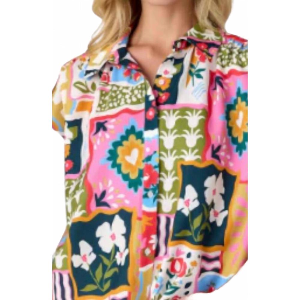 NEW CROSBY BY MOLLIE BURCH scout button down top in seedlings - Picture 2 of 3